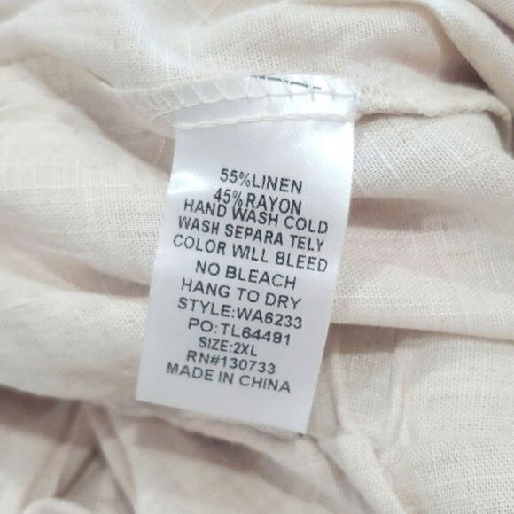 Umgee Woman's Scalloped Bottom Linen Blend Shorts,  NWT,  Size 2Xl - Picture 4 of 5